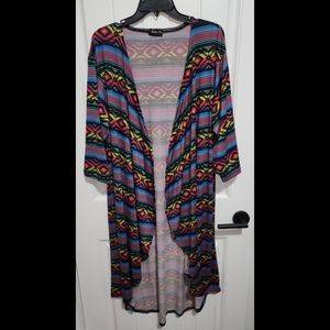 Southern Charm serape duster kimono cover up XL 2X New NWOT P plus Western aztec